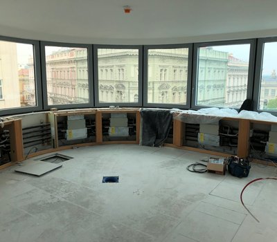 Montáž měření a regulace, řízení fancoilu pro kancelářských prostorech